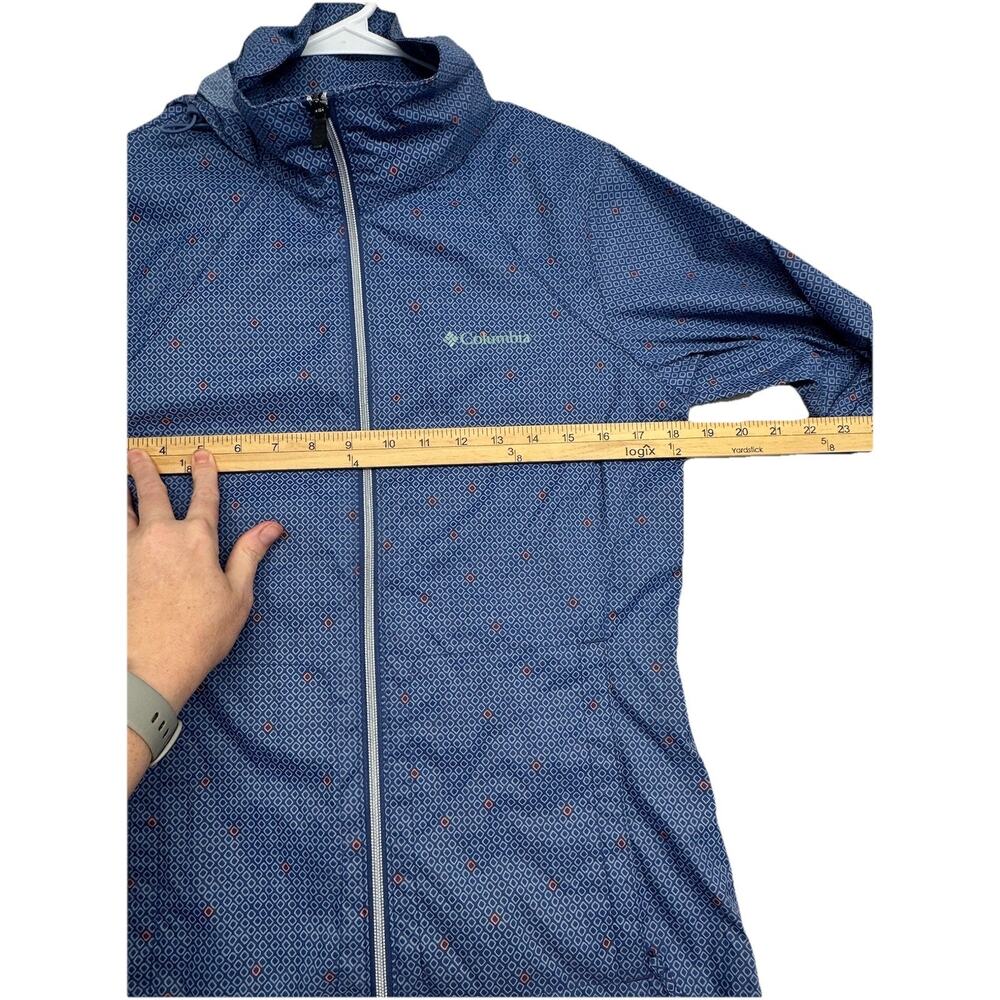 Columbia Sportswear Womens Running Jacket Size S Blue Full Zip Tuck Away Hood - Picture 7 of 12